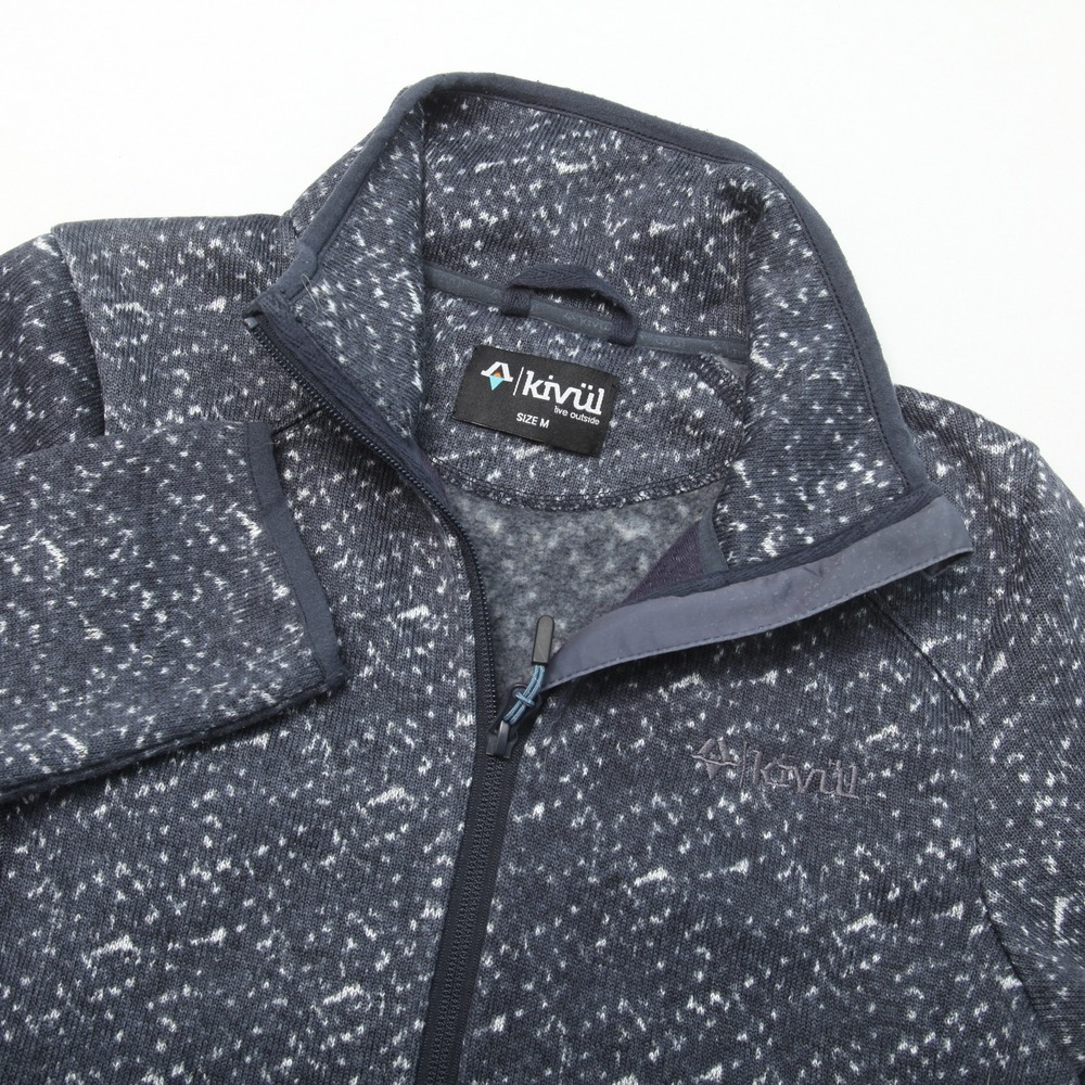 KIVUL Women's Size M Navy Blue White Speckle Full Zip Activewear Fleece Jacket